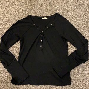 Black ripped button up long sleeve